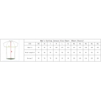 Size chart for cycling jerseys（Short sleeve for Men）