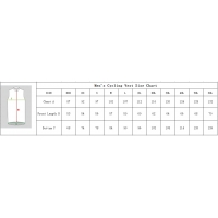 Size chart for cycling jerseys（Vest for Men）