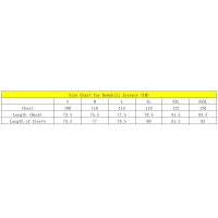 Size chart for downhill jerseys(Long/Short)