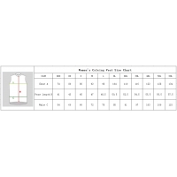 Size chart for cycling jerseys（Vest for Women）